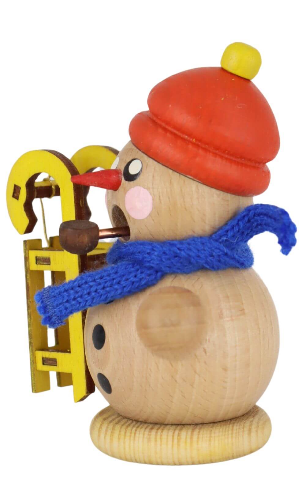 Räuchermann Schneemann mit Schlitten, natur von Gerd Hofmann_3
