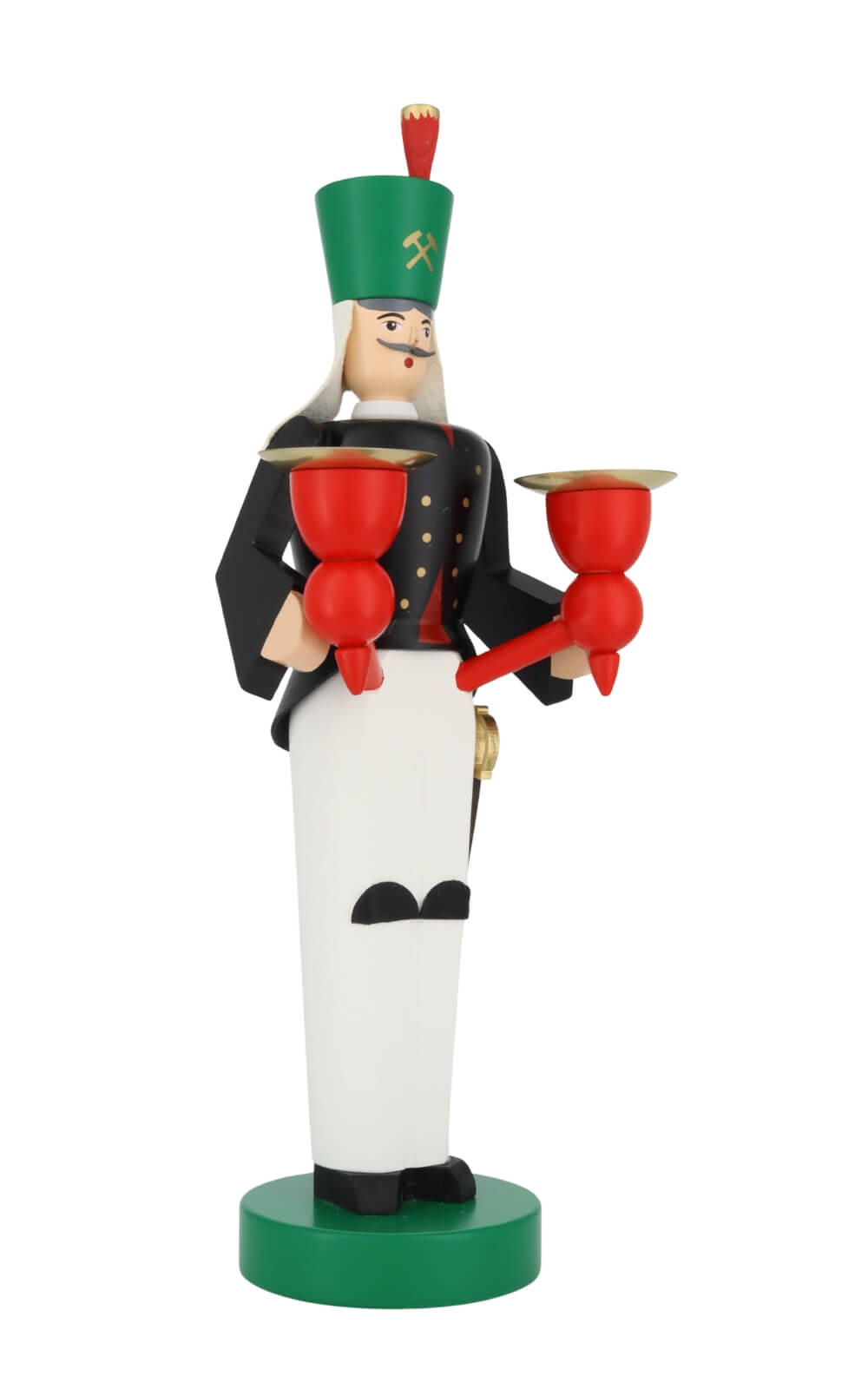 Engel und Bergmann für Wachskerzen, 26 cm, farbig von Richard Glässer_2