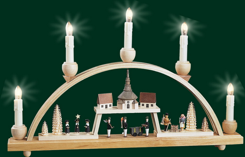 Schwibbogen Seiffener Kirchdorf, 48 cm von Richard Glässer