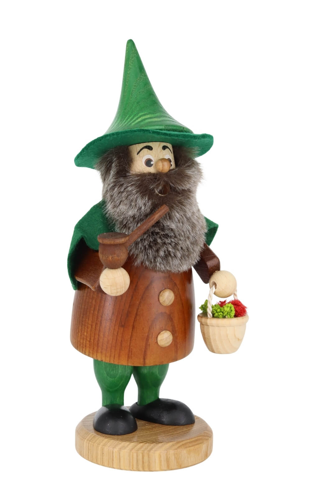 Räuchermännchen Wichtel Kräutersammler, 20 cm von DWU Drechselwerkstatt Uhlig, Made in Germany_1