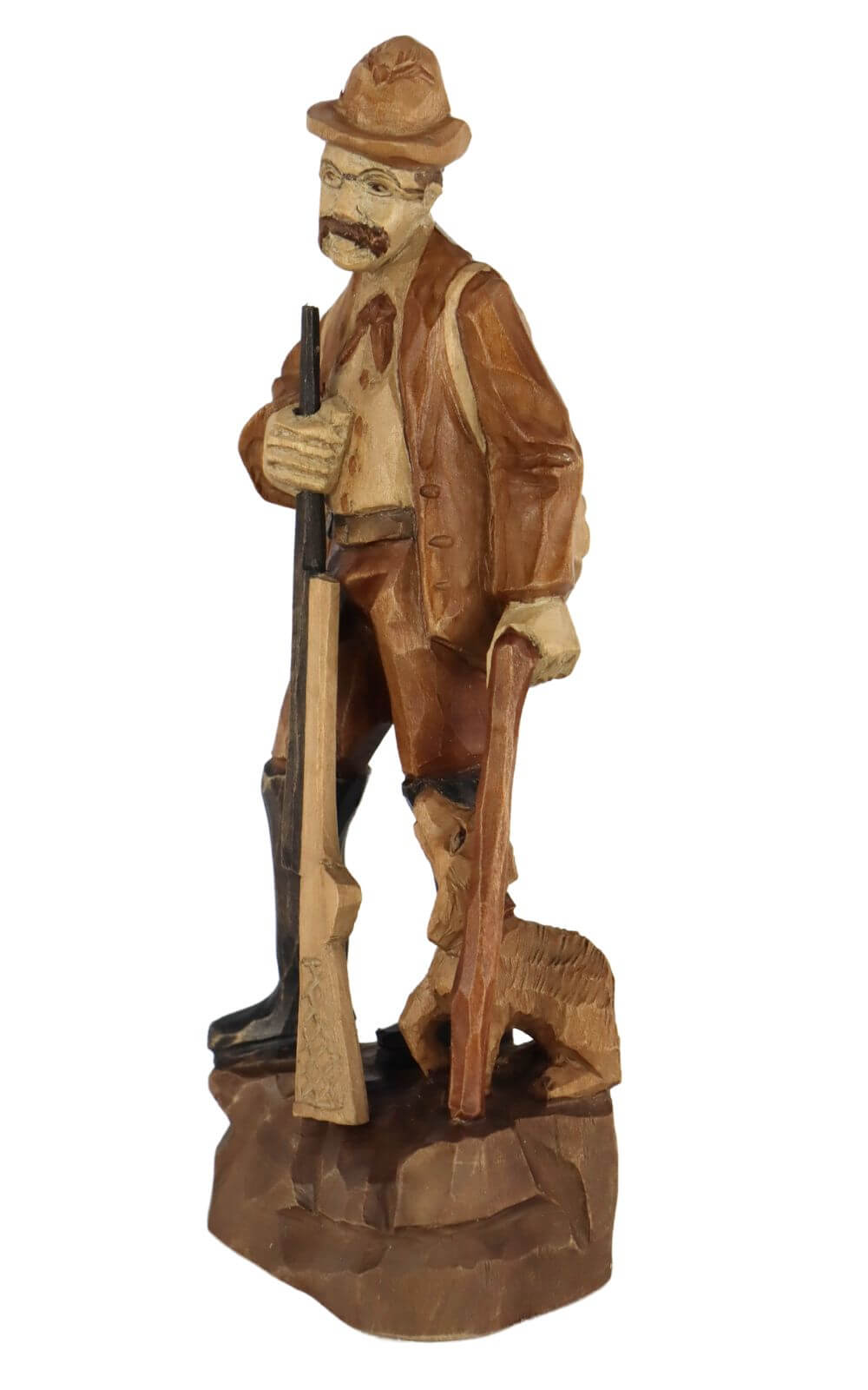 Stülpner Karl mit Hund, 16 cm, gebeizt von Schnitzkunst aus dem Erzgebirge_1