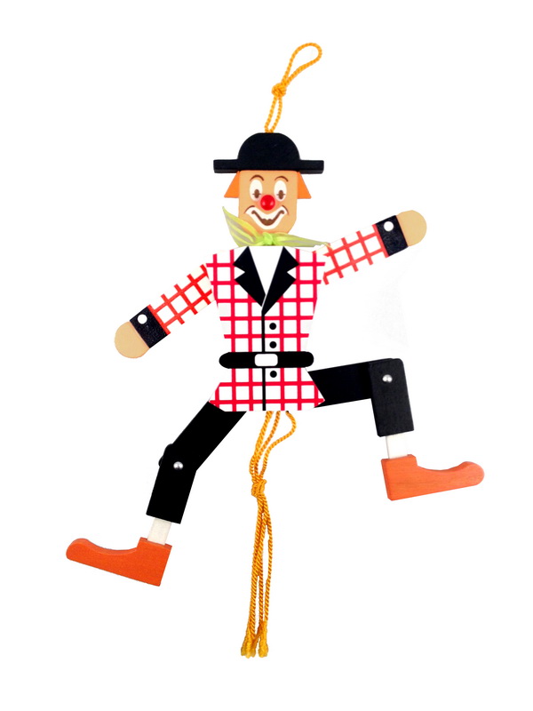 Holzspielzeug Hampelmann Clown, 26 cm von Spielwarenmacher Günther