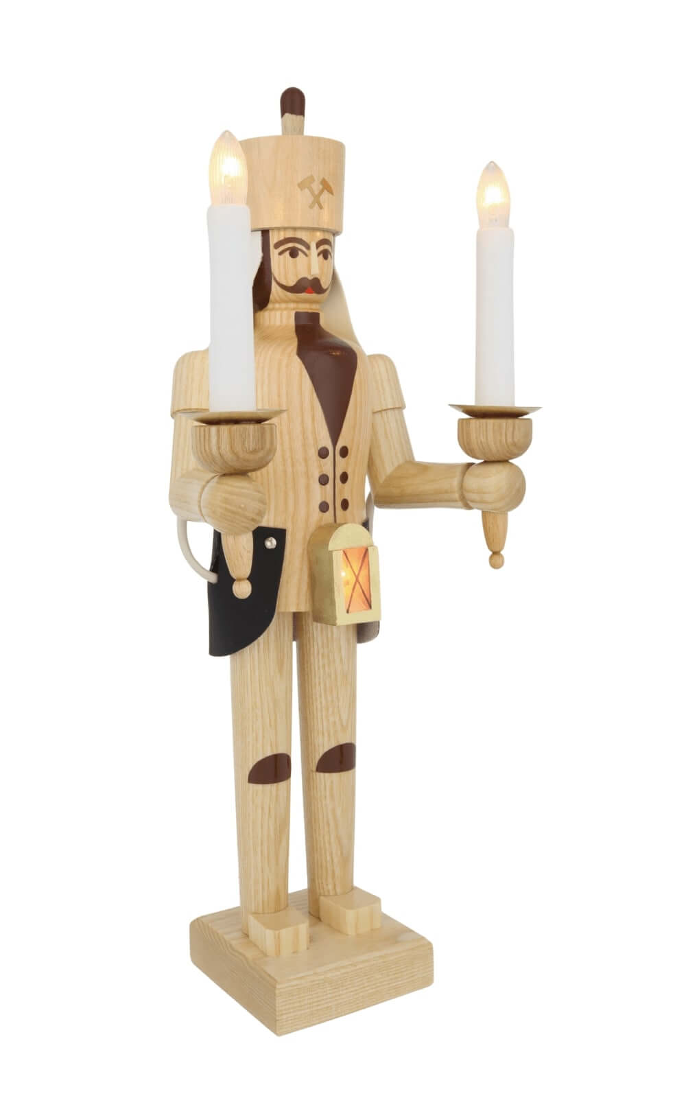 Bergmann aus Holz, 38 cm, natur elektrisch beleuchtet von SEIFFEN.COM_1