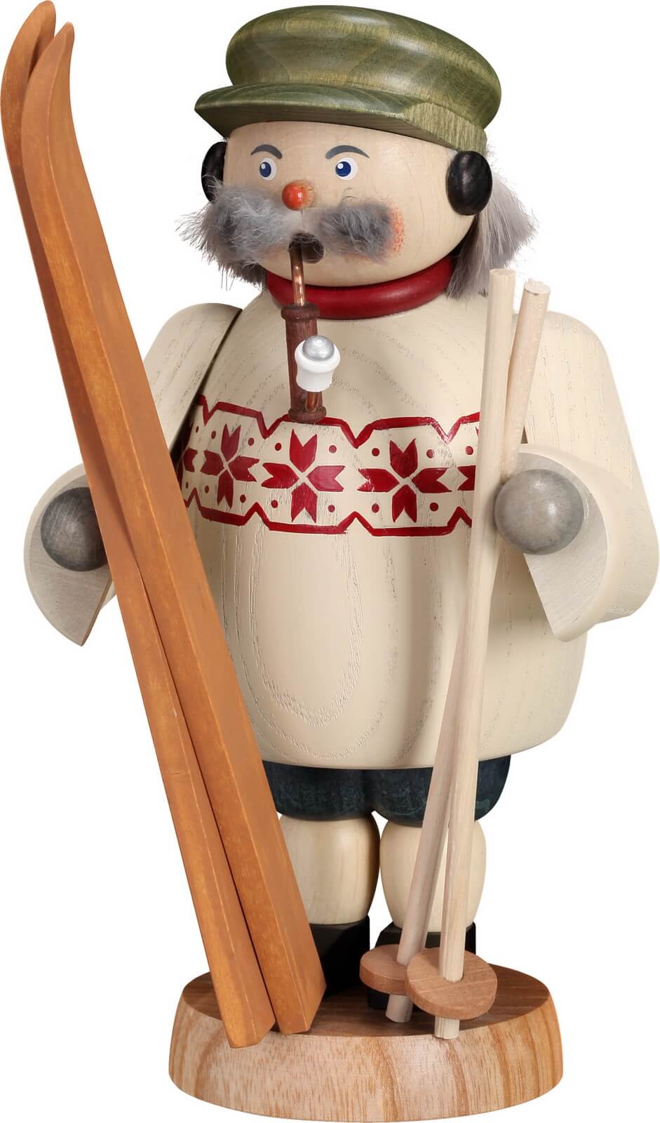 Räuchermann Skifahrer, 19 cm von Seiffener Volkskunst eG