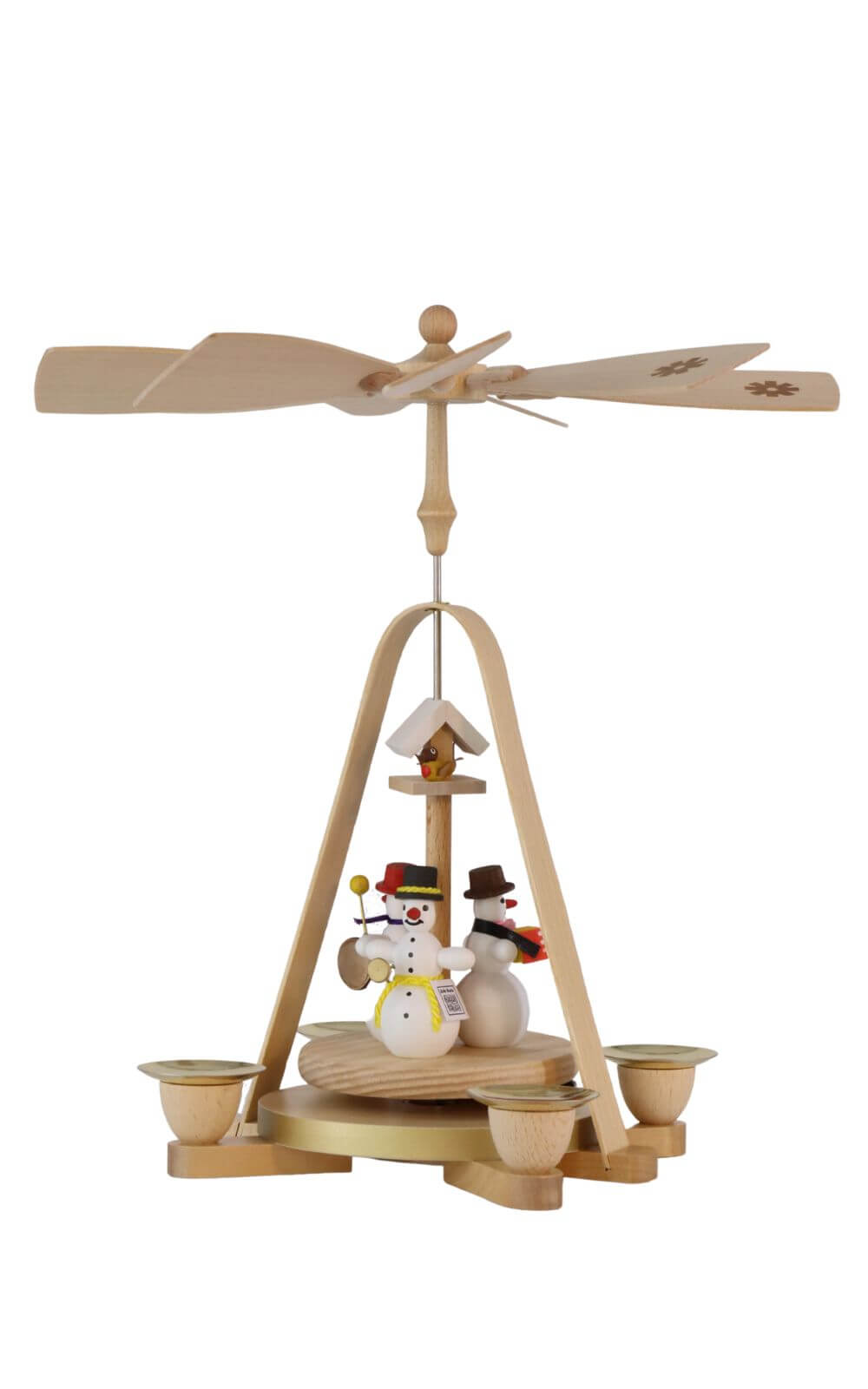 Weihnachtspyramide mit musizierenden Schneemännern, 28 cm von Richard Glässer