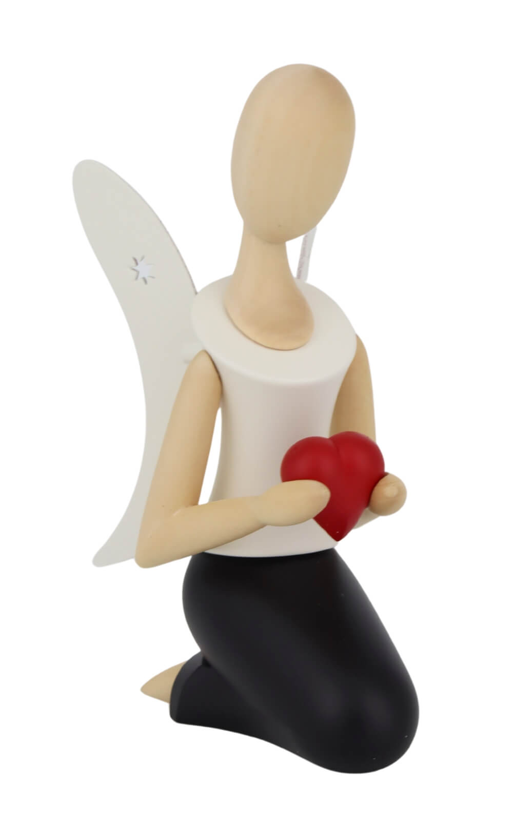 Engel - Sternkopf mit Herz, knieend, 13 cm von Holzkunst Gahlenz