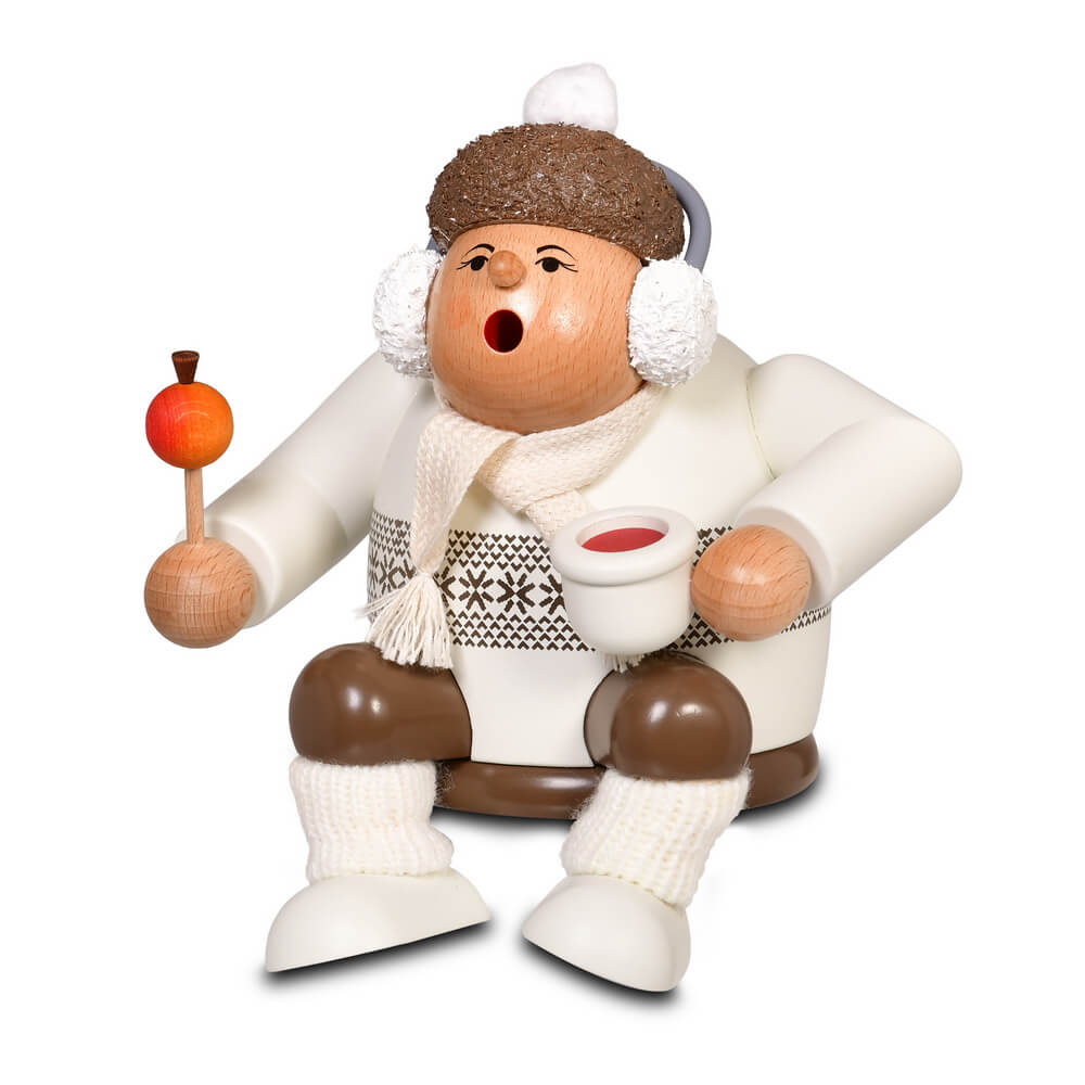 Räuchermännchen Kantenhocker Weihnachtsmarktbesucherin, 15 cm von KWO, Made in Germany_2