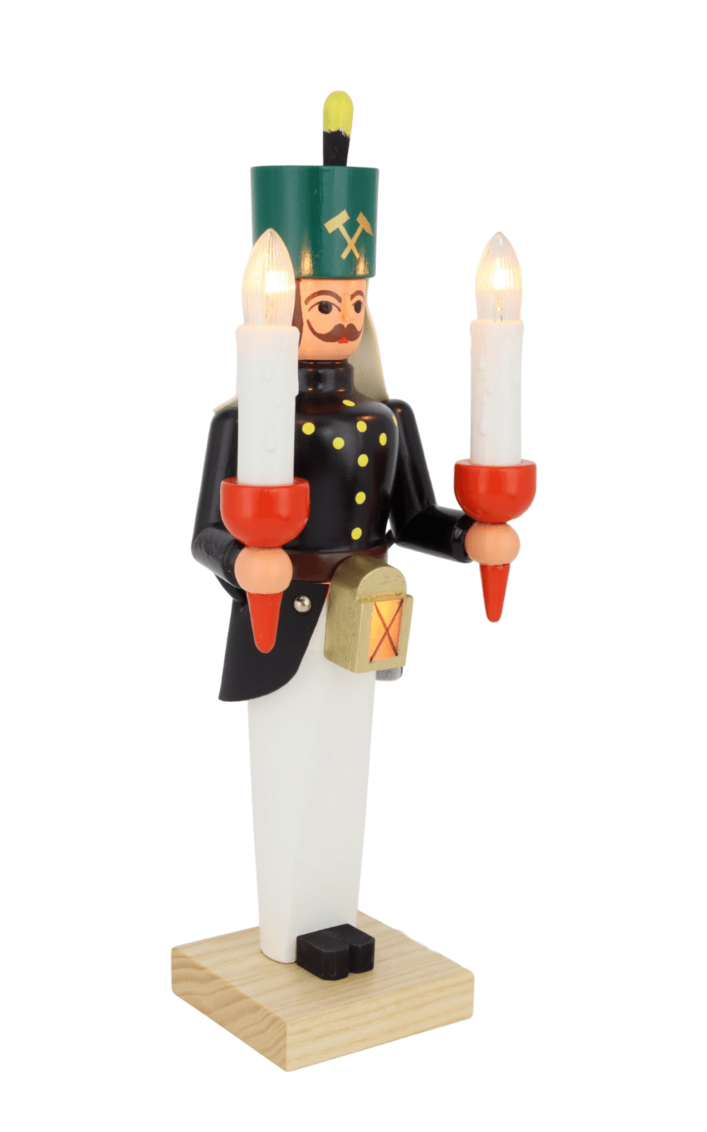 Bergmann aus Holz, 26 cm, bunt, elektrisch beleuchtet von SEIFFEN.COM