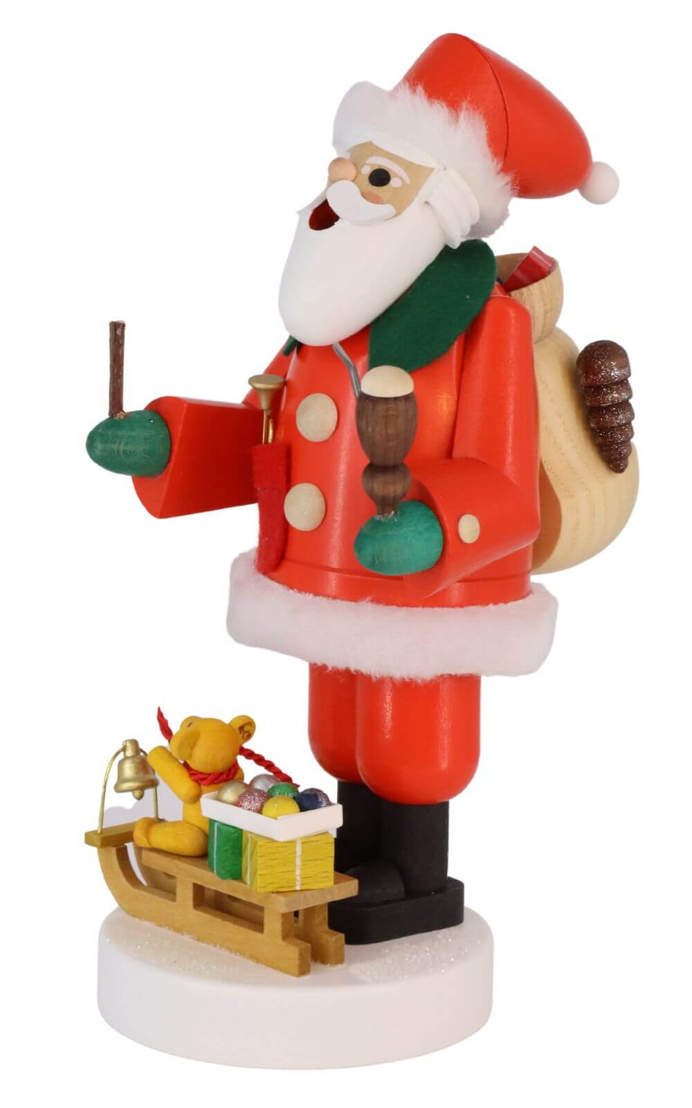 Räuchermännchen Weihnachtsmann mit Schlitten, 19 cm von Richard Glässer_3