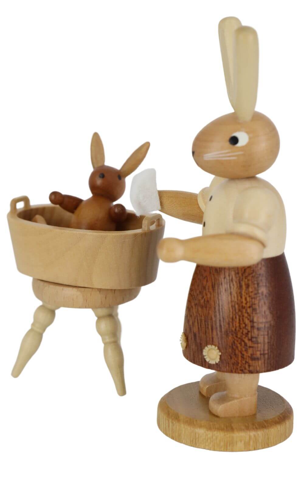 Osterhase Mutter mit badendem Kind natur von Müller Kleinkunst_3