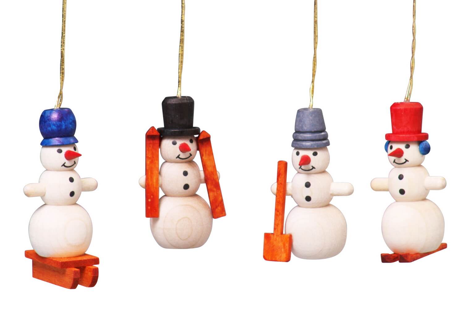 Christbaumschmuck Schneemannquartett, 4,5 cm von Thomas Preißler