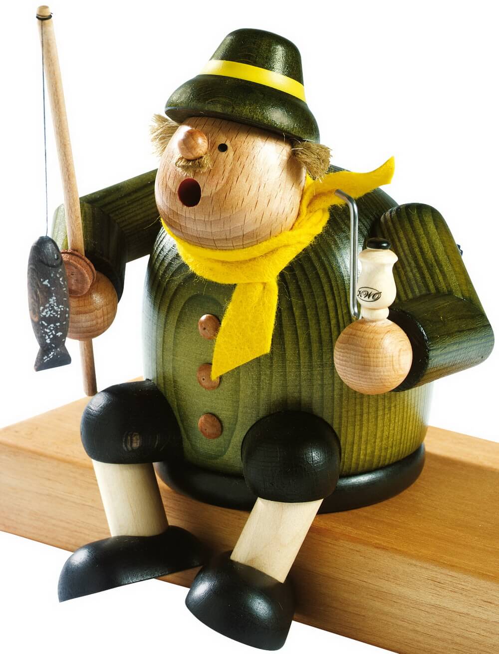 Räuchermännchen Kantenhocker Angler, 22 cm, farbig von KWO