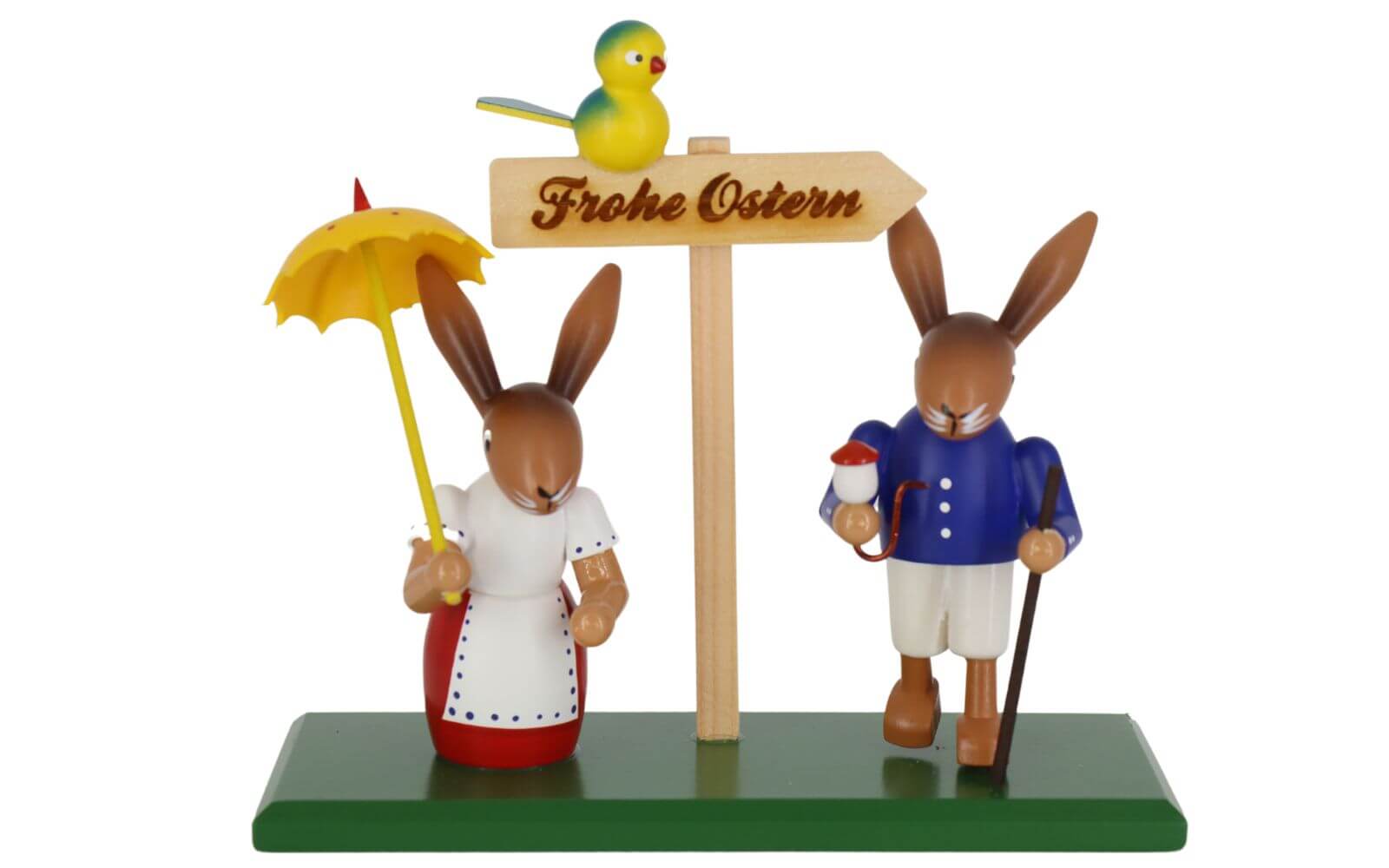 Osterhasenpaar Ostergruß - Frohe Ostern, 19 cm von SEIFFEN.COM_1