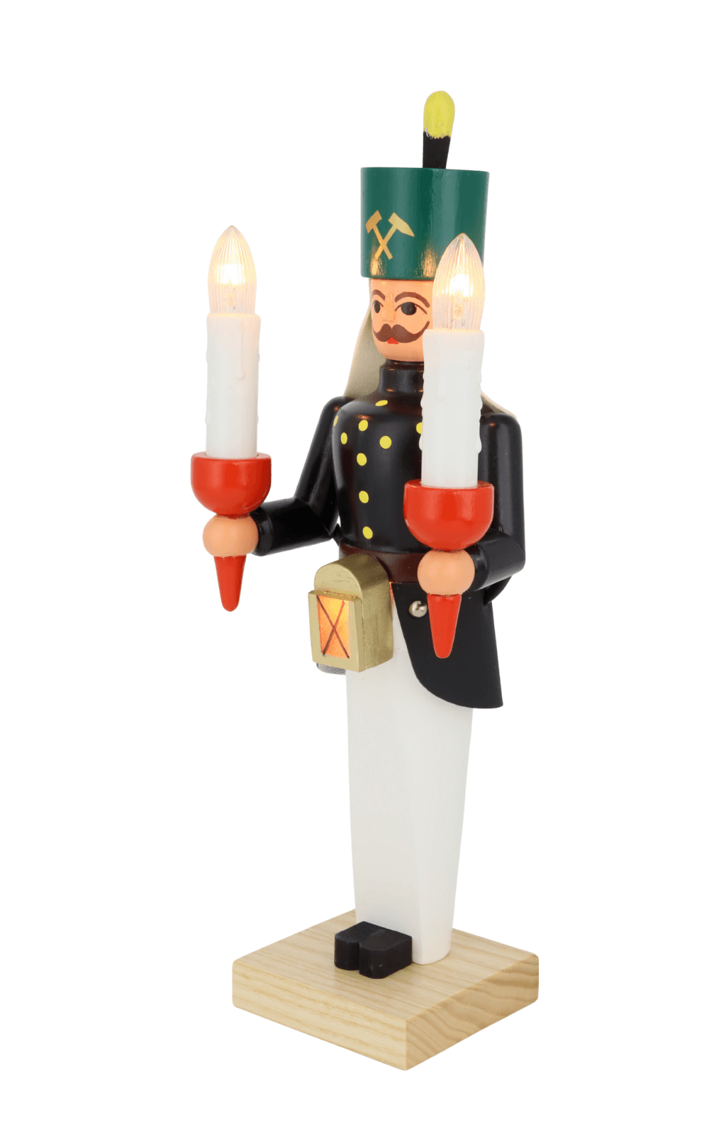 Bergmann aus Holz, 26 cm, bunt, elektrisch beleuchtet von SEIFFEN.COM