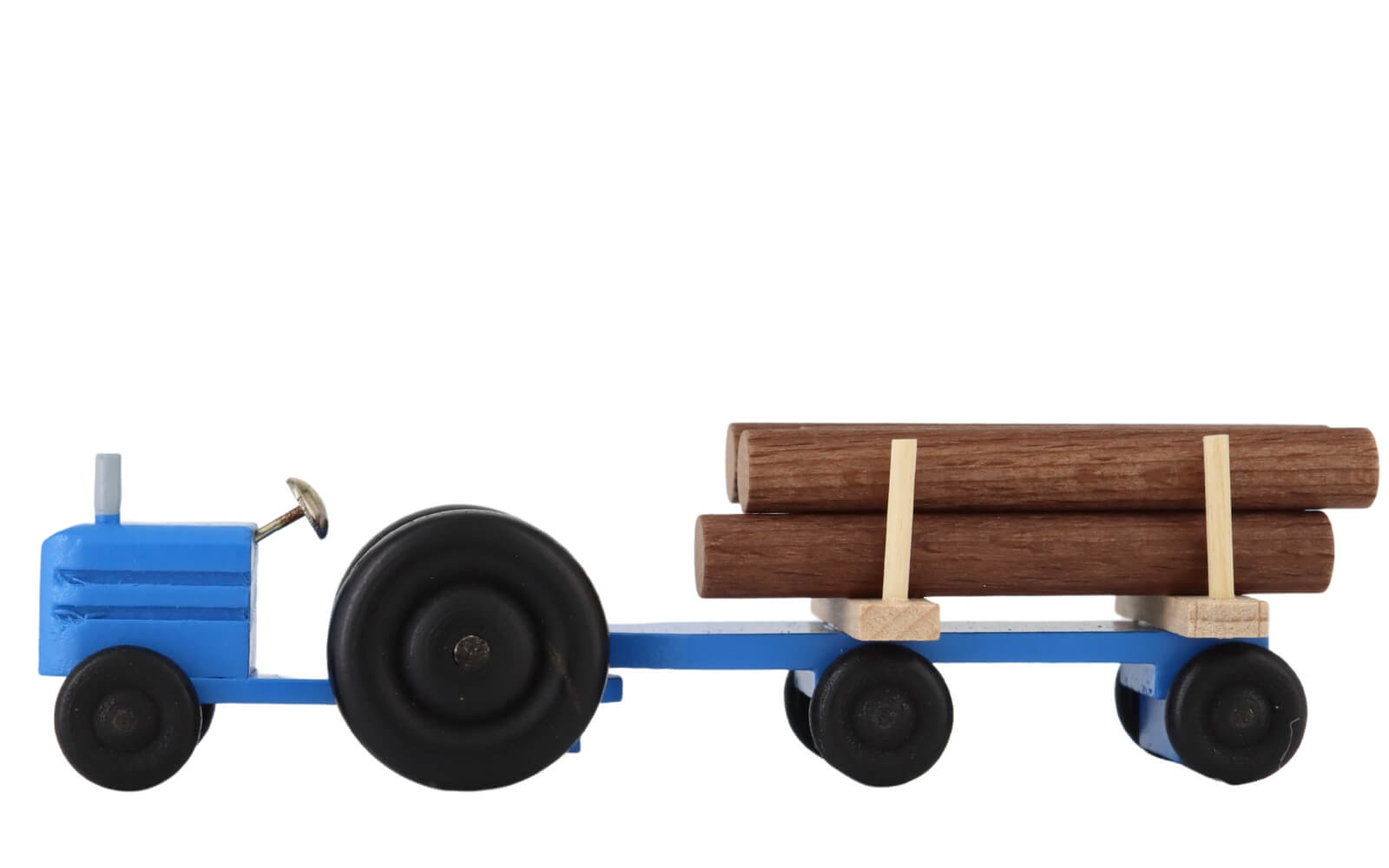 Holzspielzeug Traktor mit Anhänger Rundholz, farbig von Robbi Weber_2