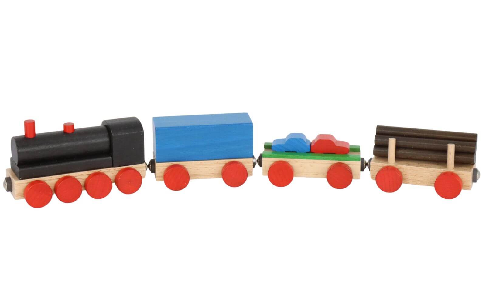 Holzeisenbahn 4- teilig, 37 cm, farbig von Ebert GmbH
