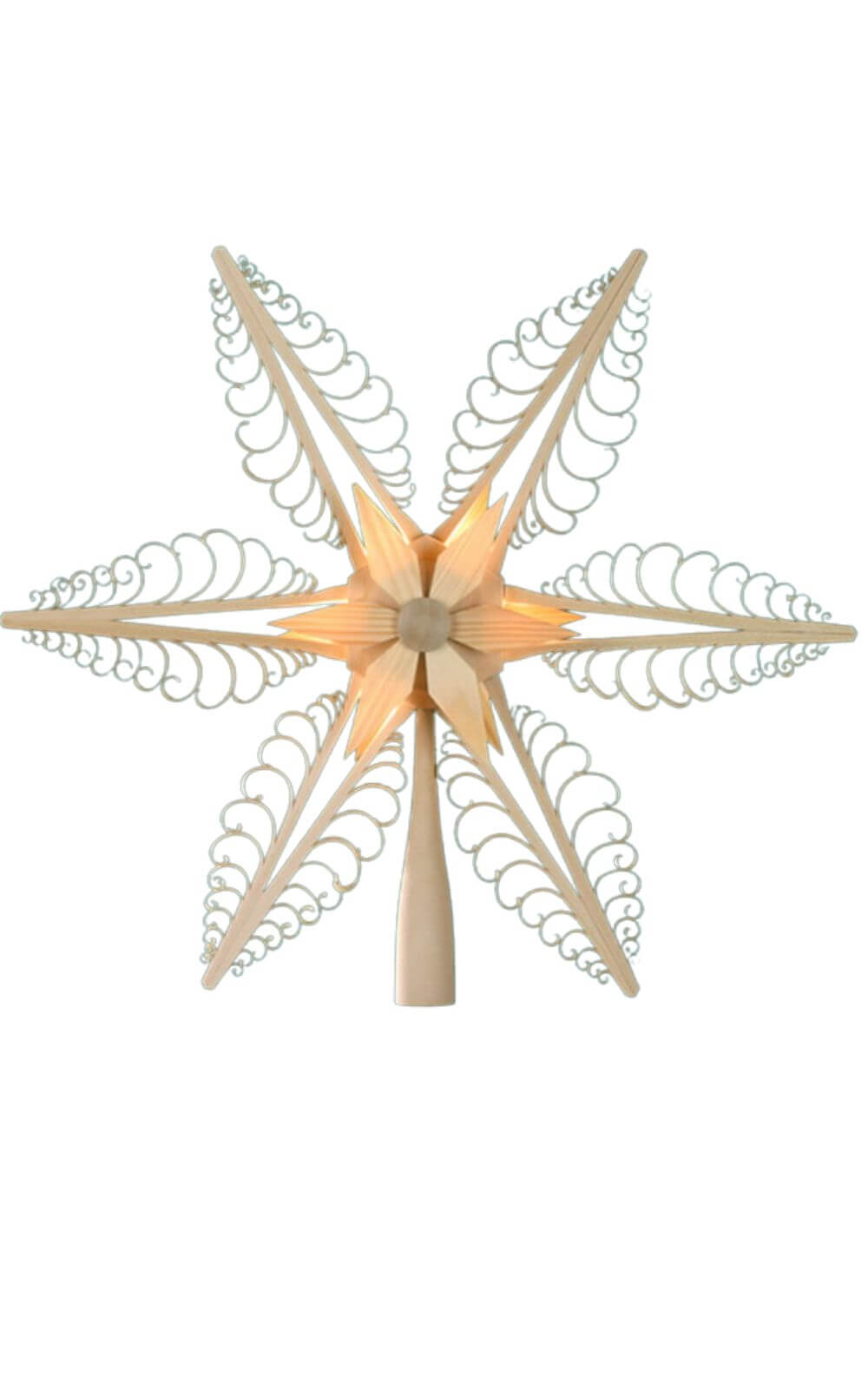 Christbaumspitze Holzstern, elektrisch beleuchtet von Martina Rudolph_2