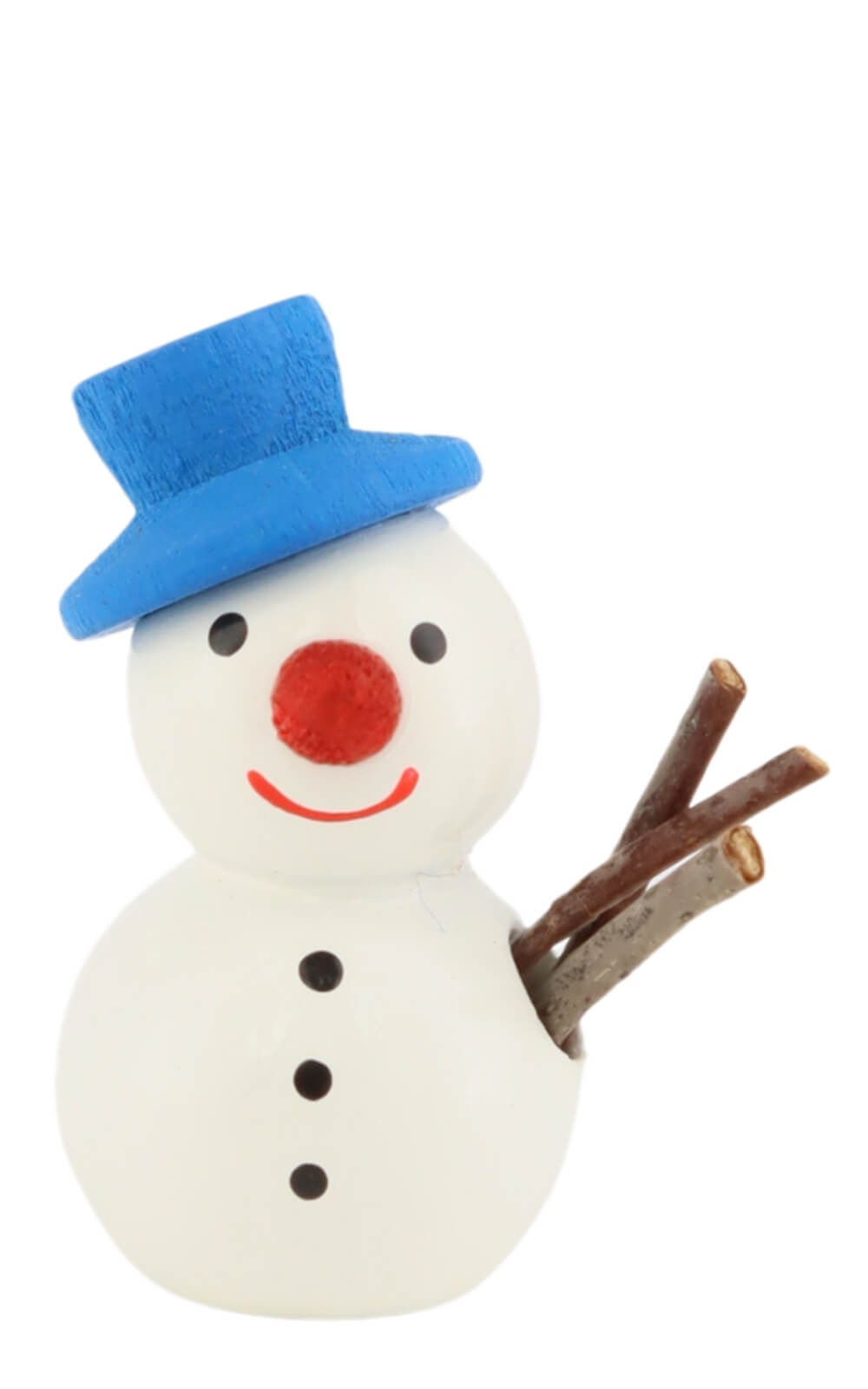 Miniatur Schneemann mit blauem Hut, 3 cm von SEIFFEN.COM_1