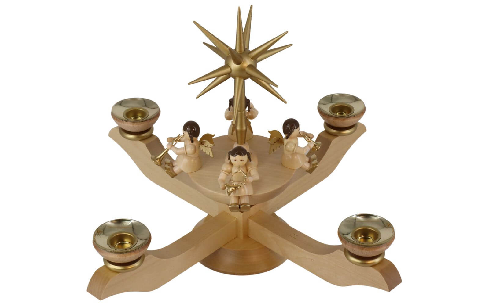 Adventsleuchter mit Weihnachtsengel, natur, 26 cm von Richard Glässer_2