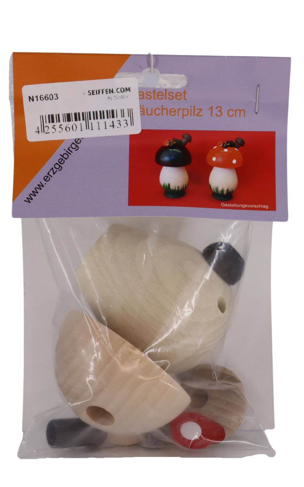 Bastelset Räuchermännchen Pilz rot, 13 cm von SEIFFEN.COM_2