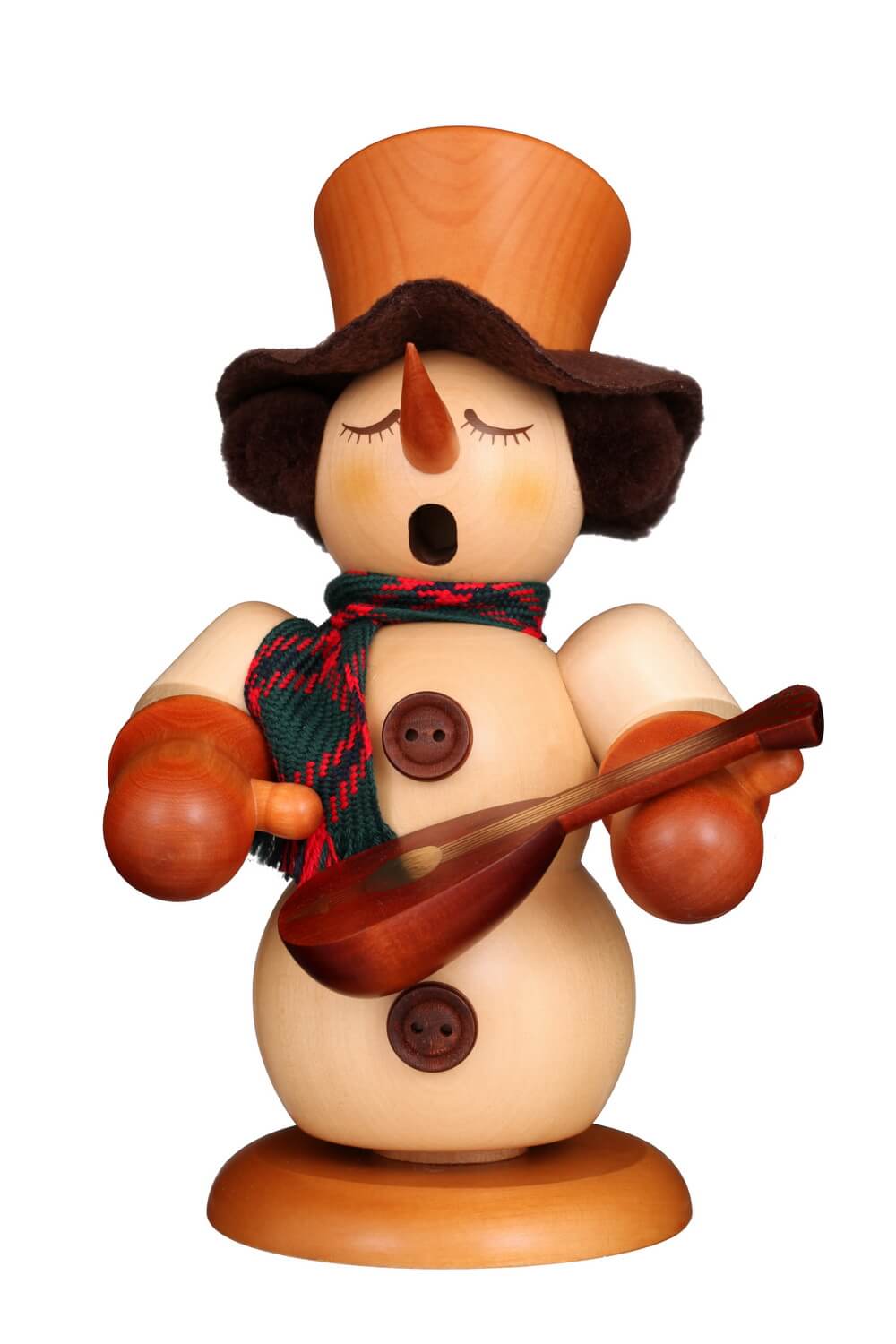 Räuchermännchen Schneemann mit Laute, natur, 24 cm von Christian Ulbricht