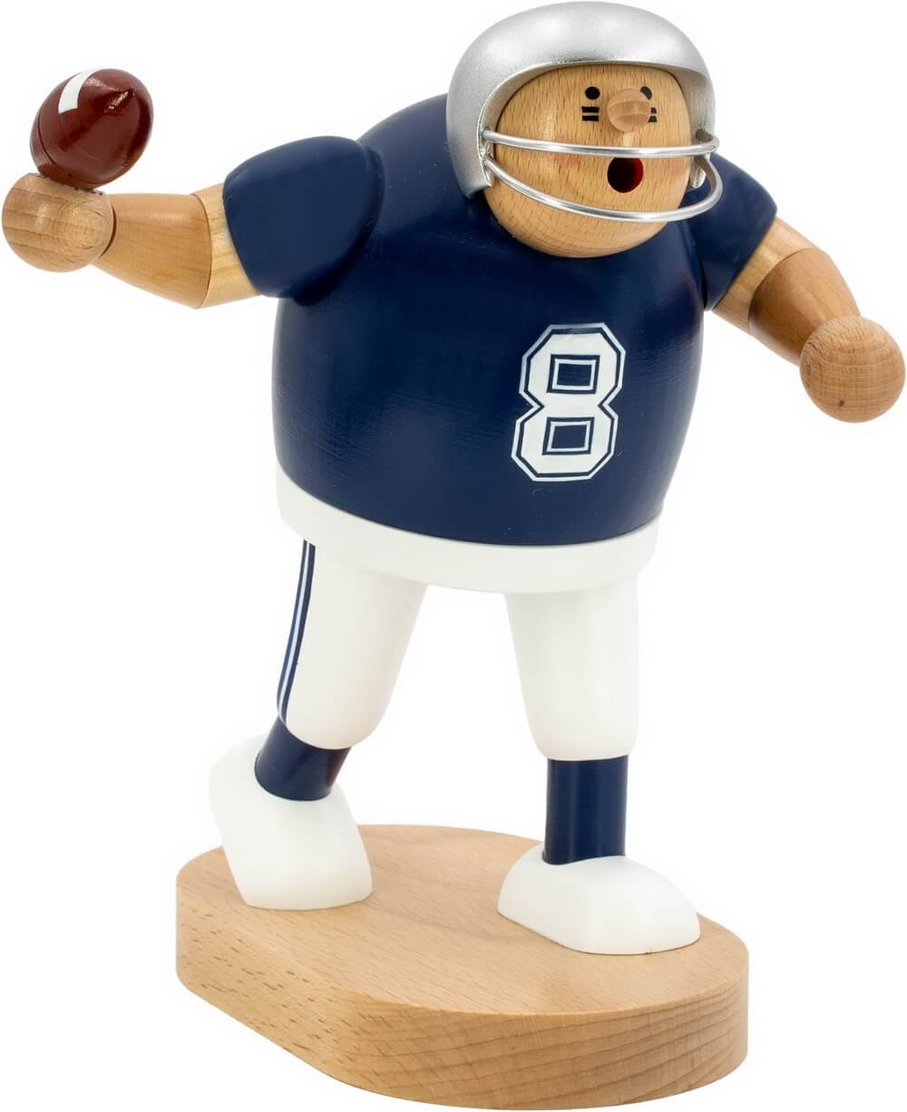 Räuchermännchen Footballspieler, blau, 20 cm von KWO