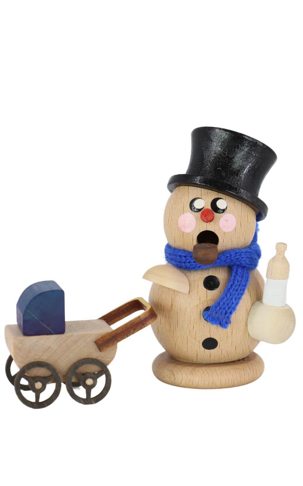 Räuchermann Schneemann stolzer Papa, natur von Gerd Hofmann_2