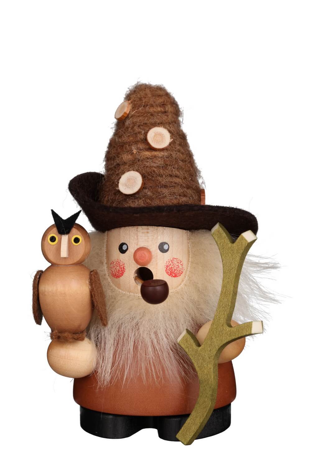 Räuchermännchen Waldgeist mit Eule, 12 cm von Christian Ulbricht, Made in Germany