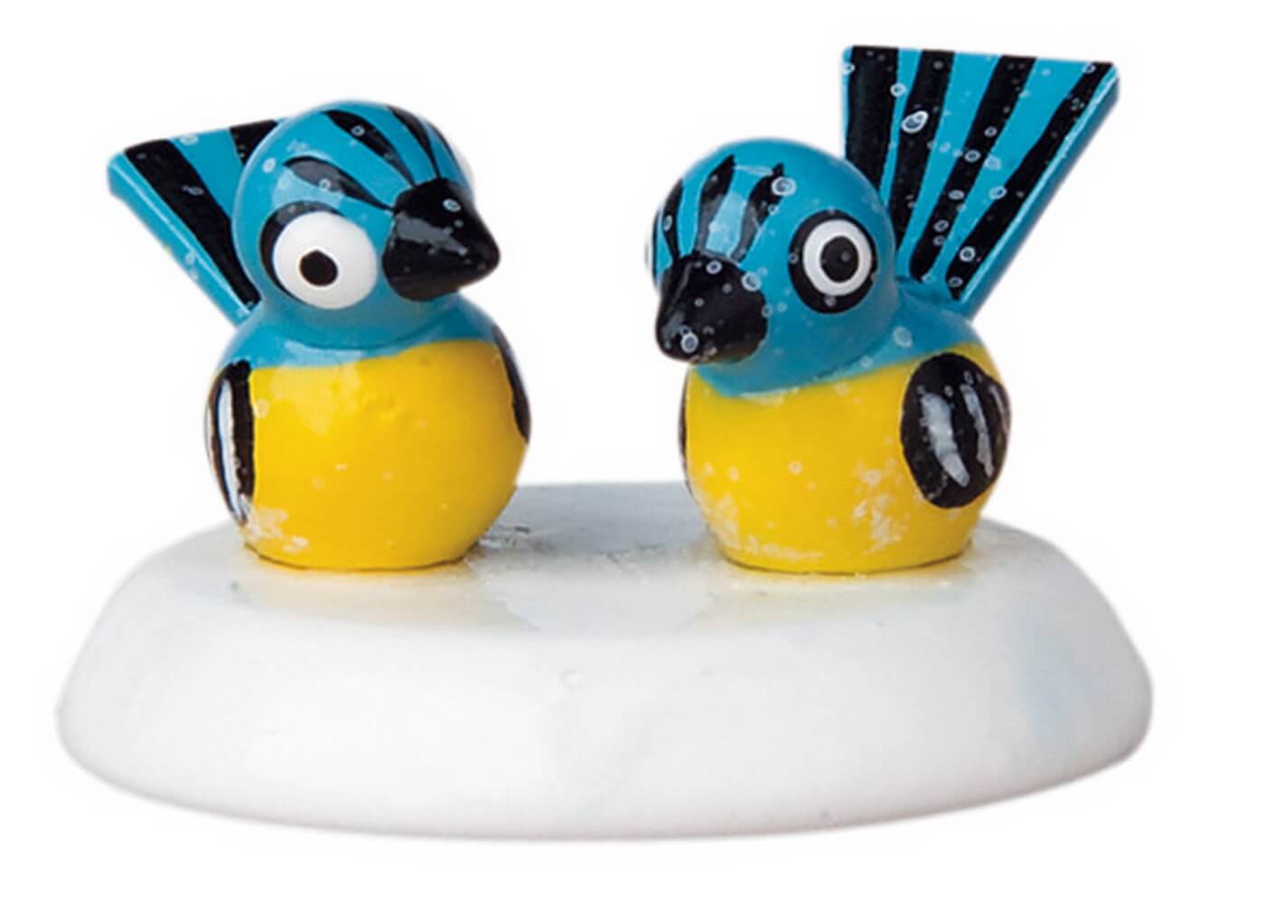 Miniatur Winterkind Meisenpaar, 6-er Set von Hubrig Volkskunst