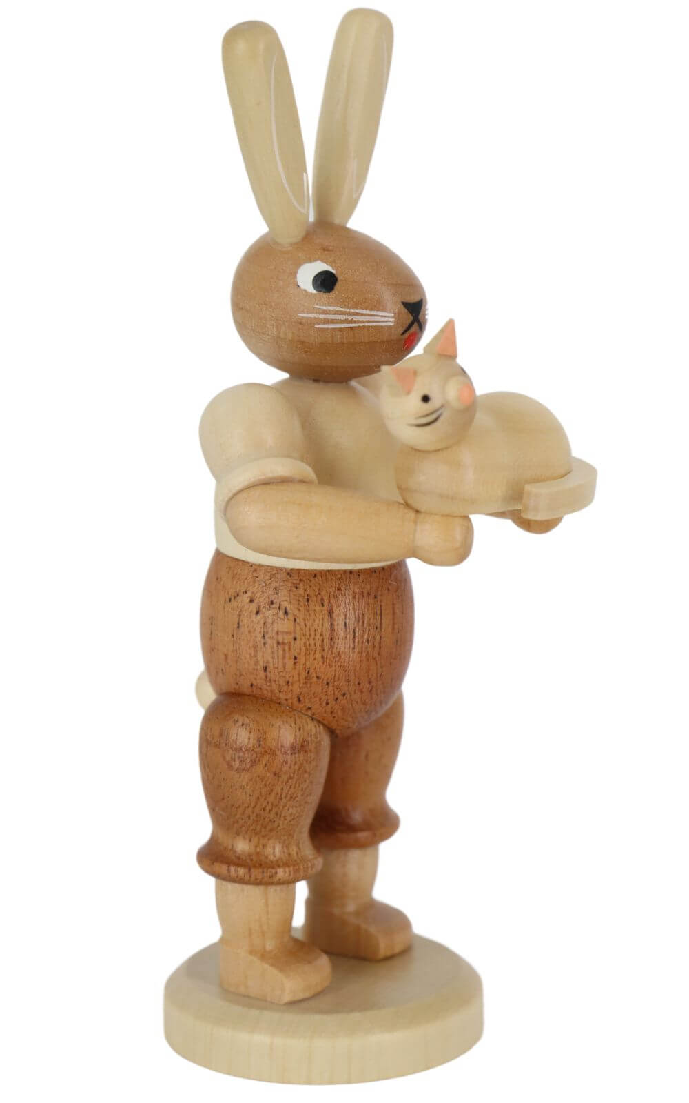 Osterhase mit Katze, 11 cm, natur von Müller Kleinkunst_3