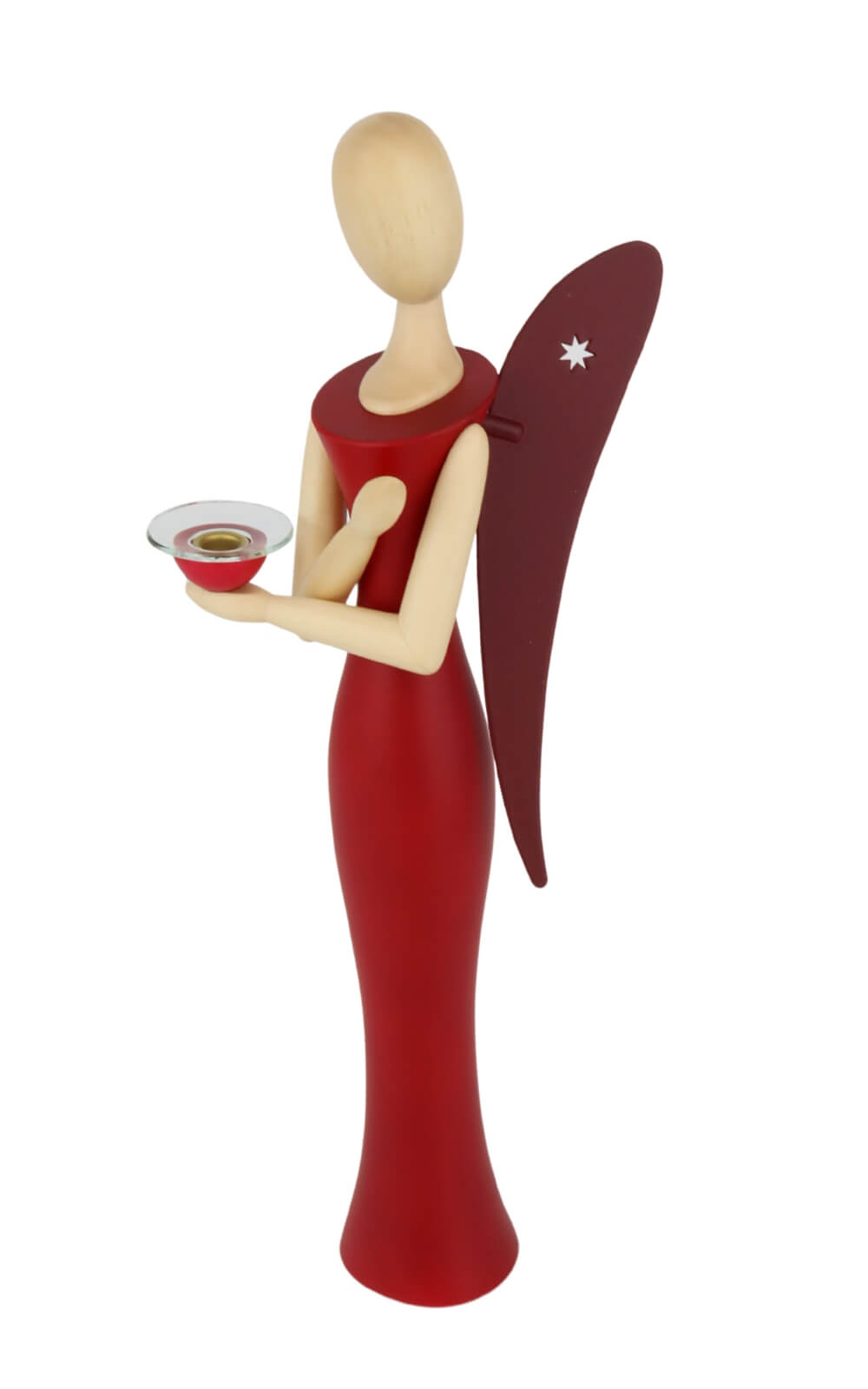 Engel - Sternkopf Red Ruby, stehend, 25 cm von Holzkunst Gahlenz_1