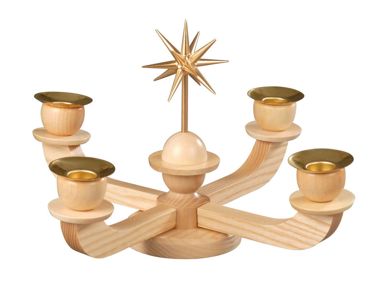 Adventsleuchter mit Weihnachtsstern, natur von Albin Preißler