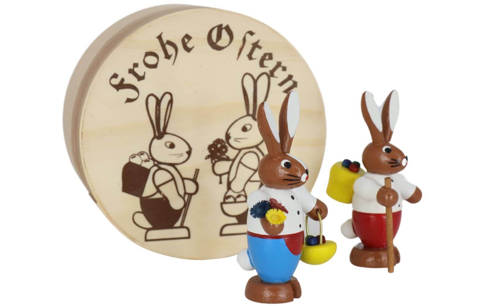 Hasenpaar in Spanschachtel, farbig von Knuth Neuber_2