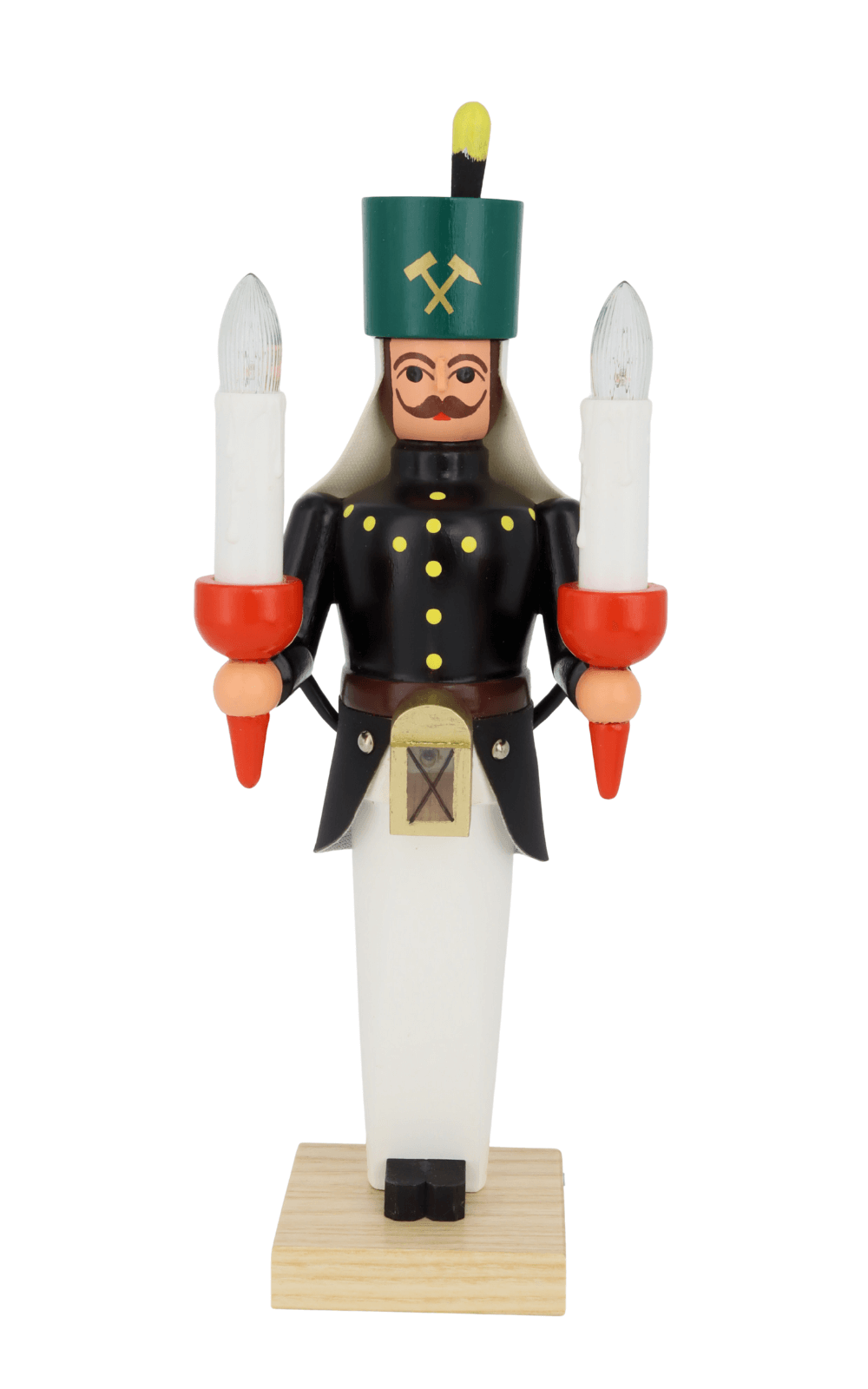 Bergmann aus Holz, 26 cm, bunt, elektrisch beleuchtet von SEIFFEN.COM