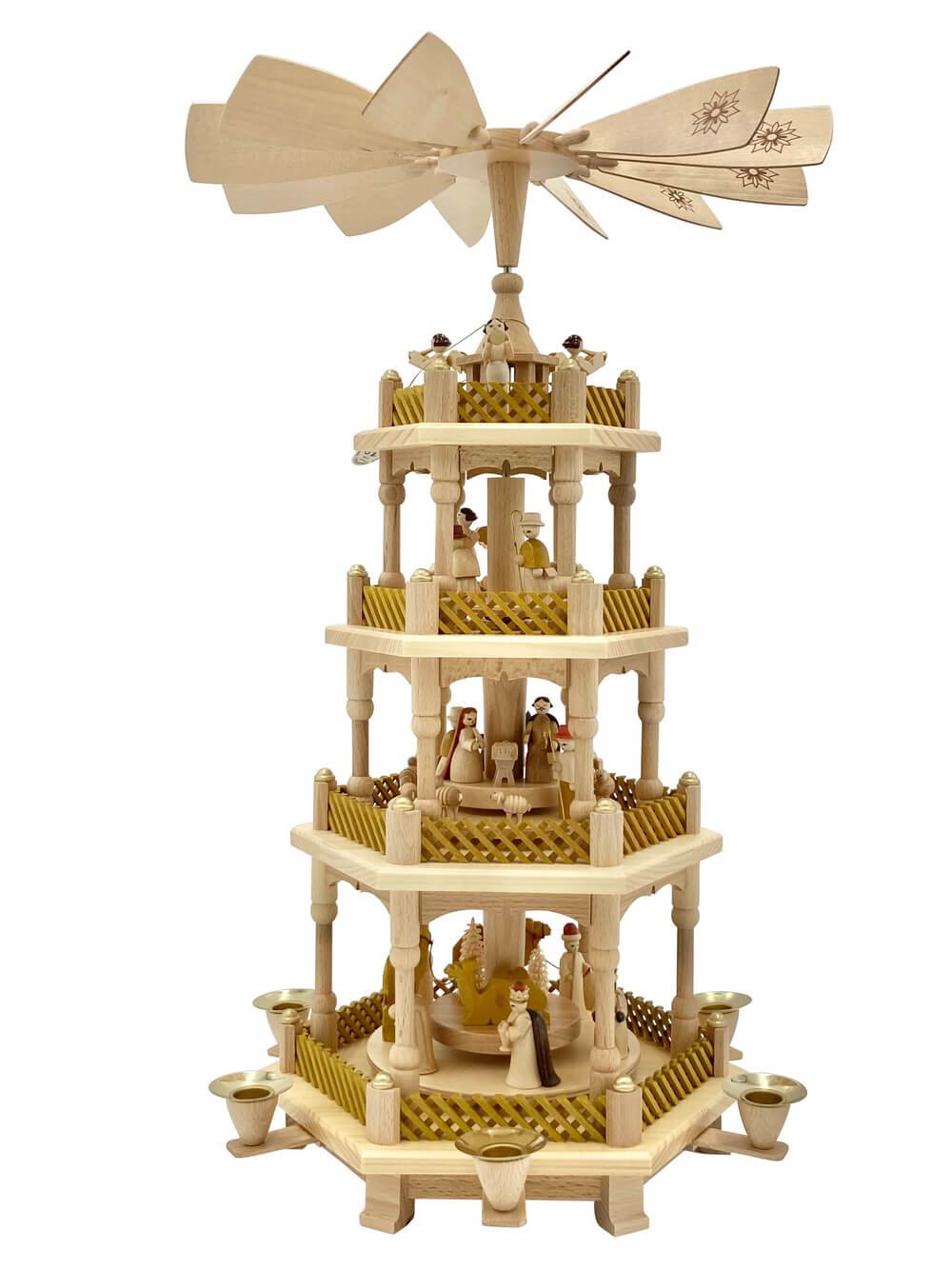 Weihnachtspyramide Christi Geburt, 3 – stöckig, 54 cm von Richard Glässer