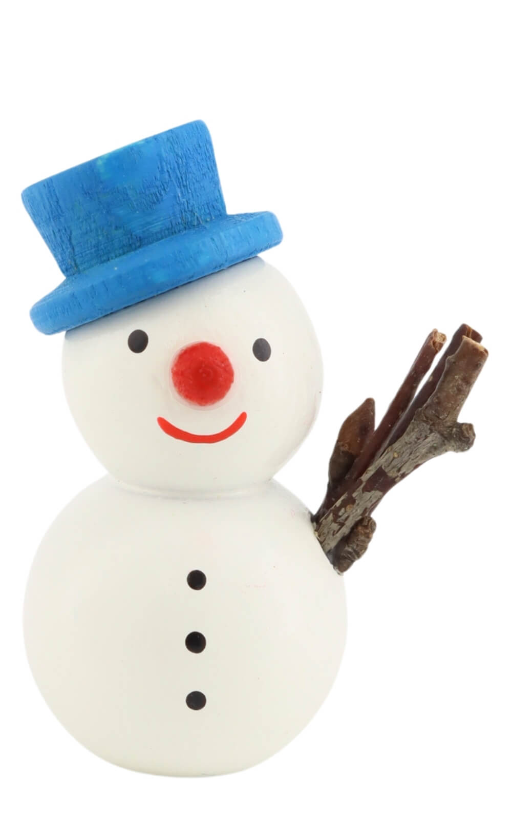 Miniatur Schneemann mit blauem Hut, 4 cm von SEIFFEN.COM_1