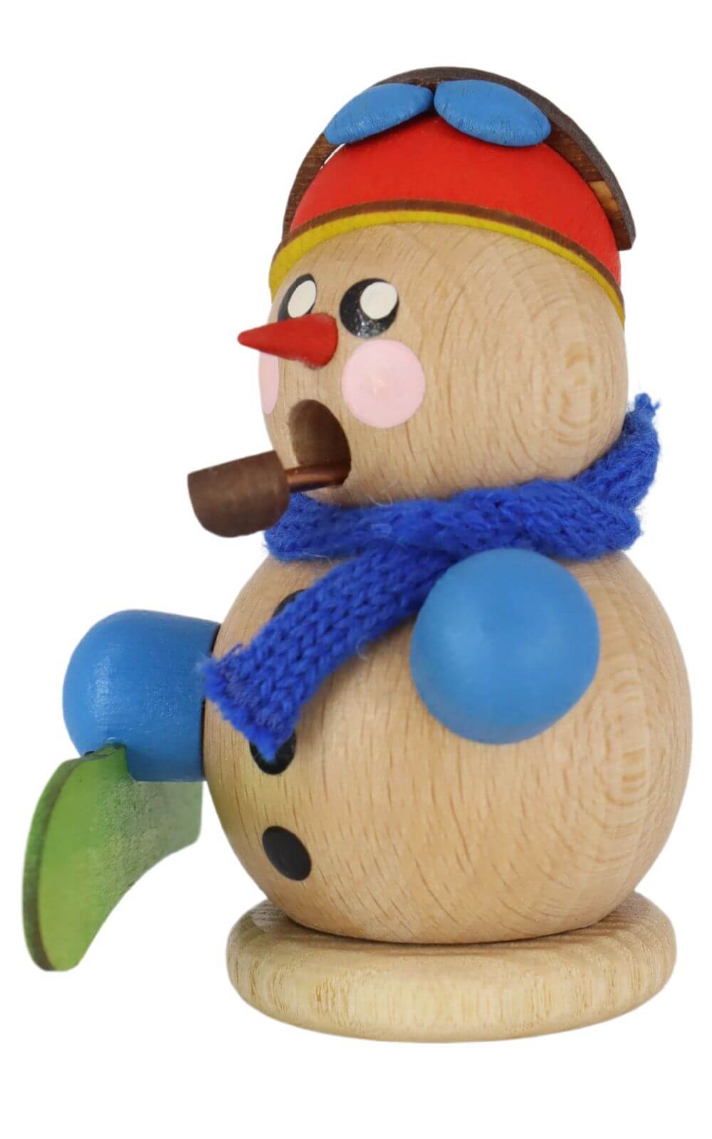 Räuchermann Schneemann mit Snowboard, natur von Gerd Hofmann_2