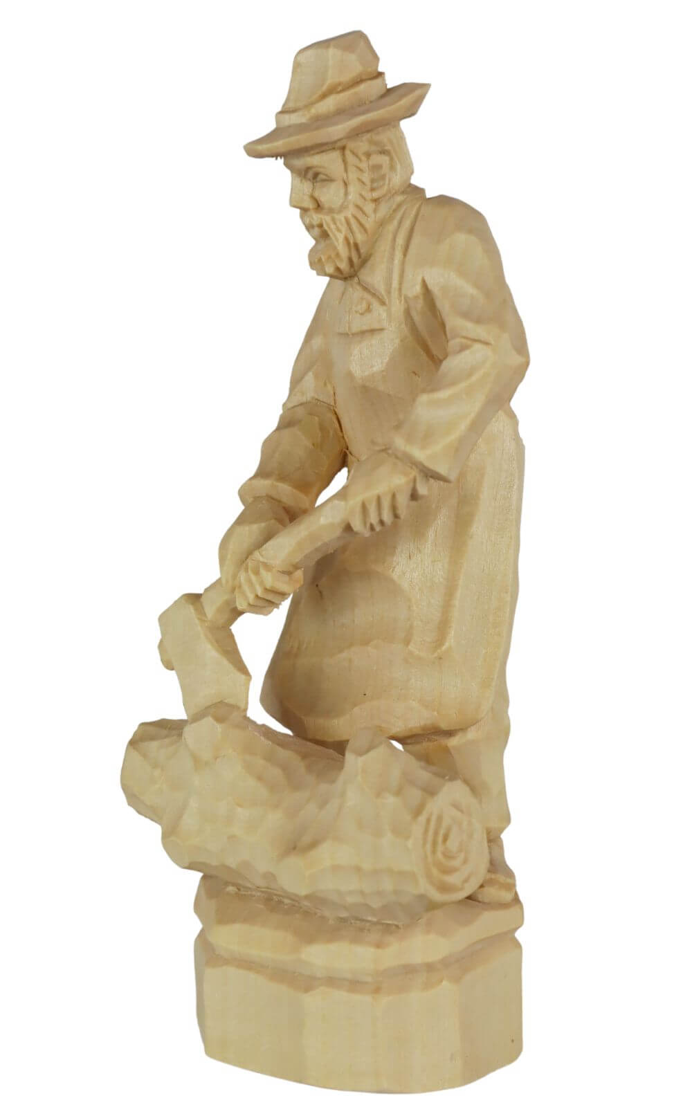 Holzfäller, 12 cm, natur, geschnitzt von Schnitzkunst aus dem Erzgebirge_1