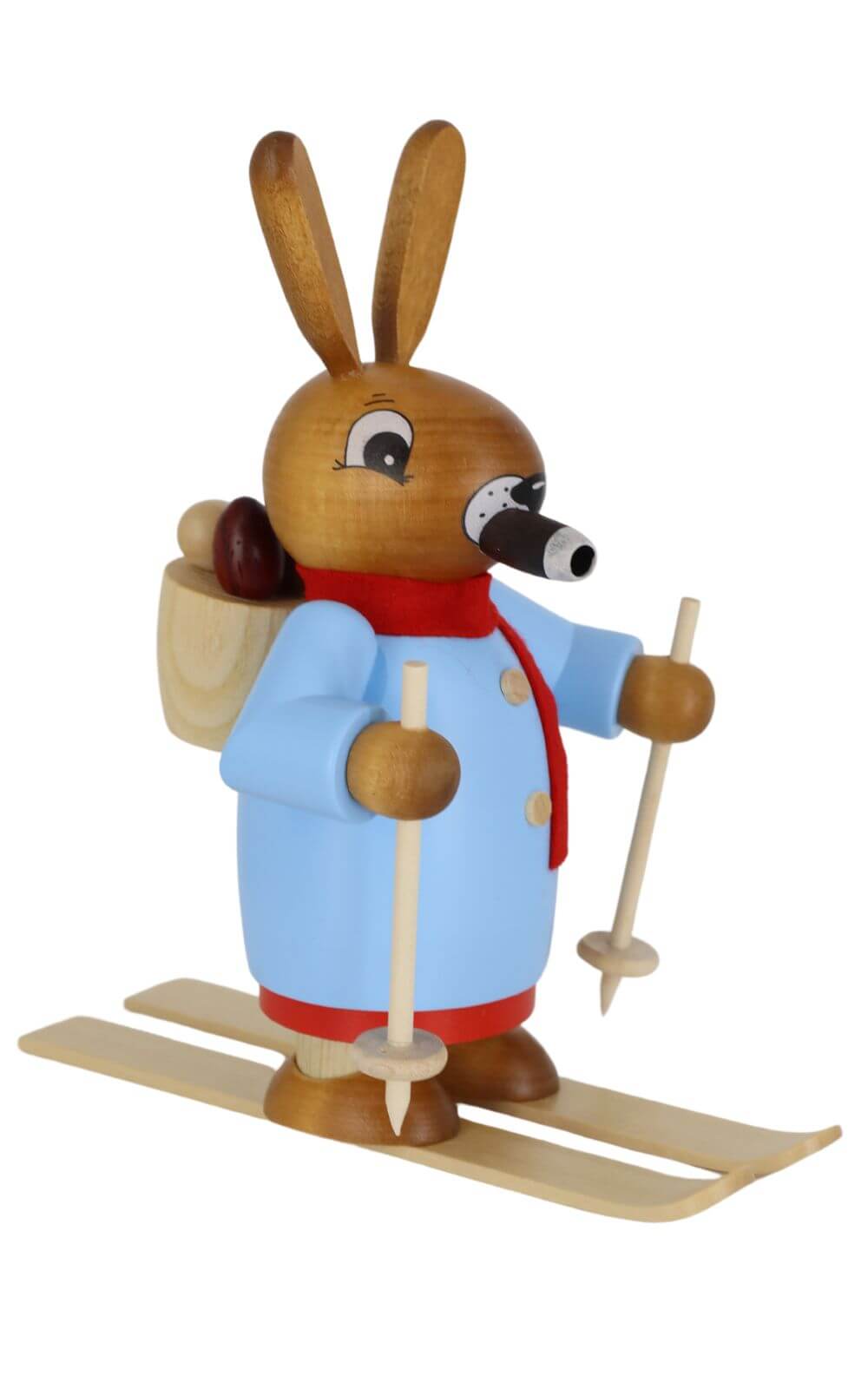 Räuchermännchen Osterhase auf Ski, 18 cm von Müller Kleinkunst_2